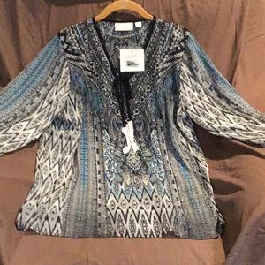 BELLE by Kim Gravel - Embellished Tunic w/Tassels